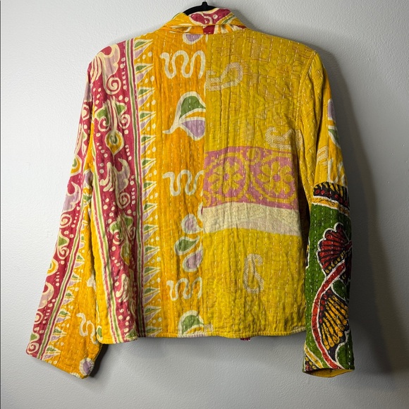 Colorful Patchwork Kantha Jacket - Picture 3 of 5